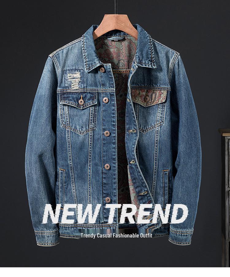 Men's 2025 Loose Fit Denim Workwear Jacket - Spring/Autumn