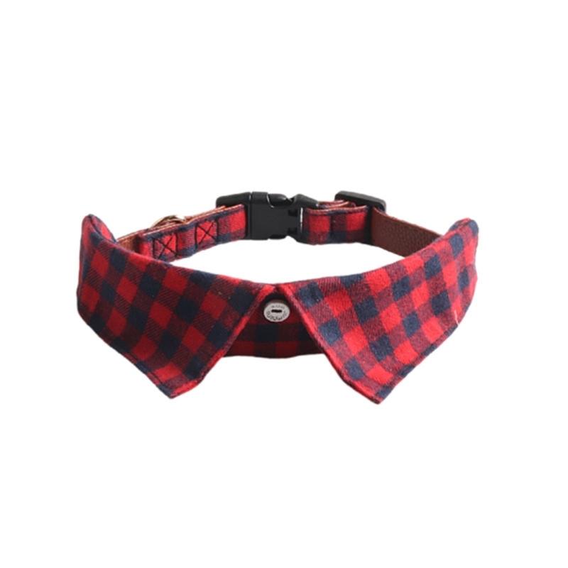

Puppy Wedding Collar Checked for Small Medium Girl Dogs Cat Dog Plaids Collar Necklace Wedding Costumes S