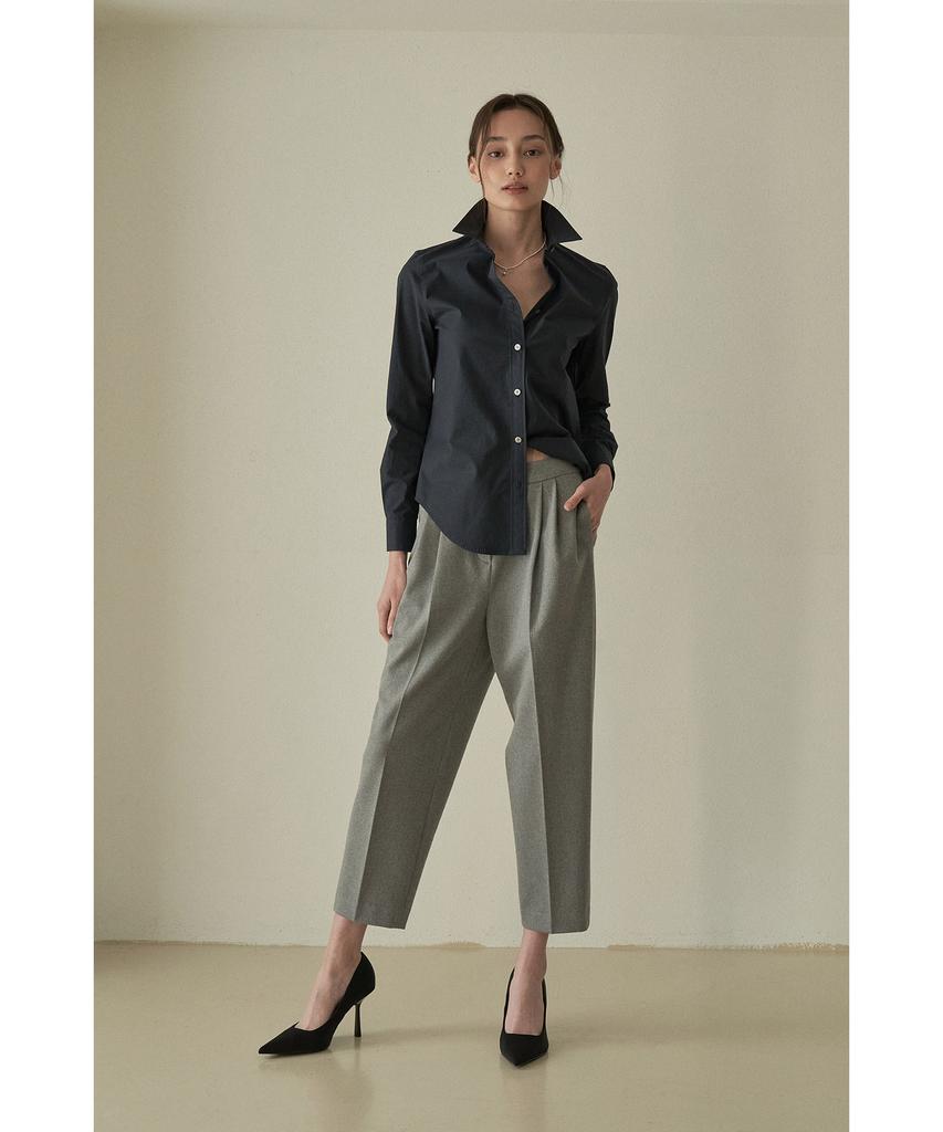 IOLO Women'S Double-Pleat Carrot Pants_Gray