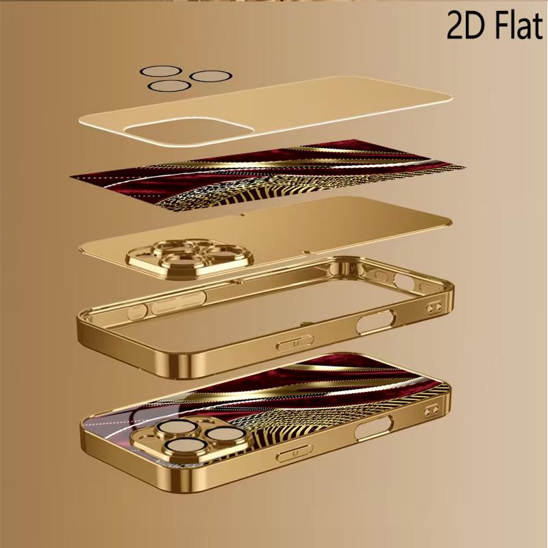 Golden Ticket Patterned tempered glass design for iPhone16 17 Pro Max 15 14 13 12 11 ProMax Phone Case Camera Cover Shockproof H
