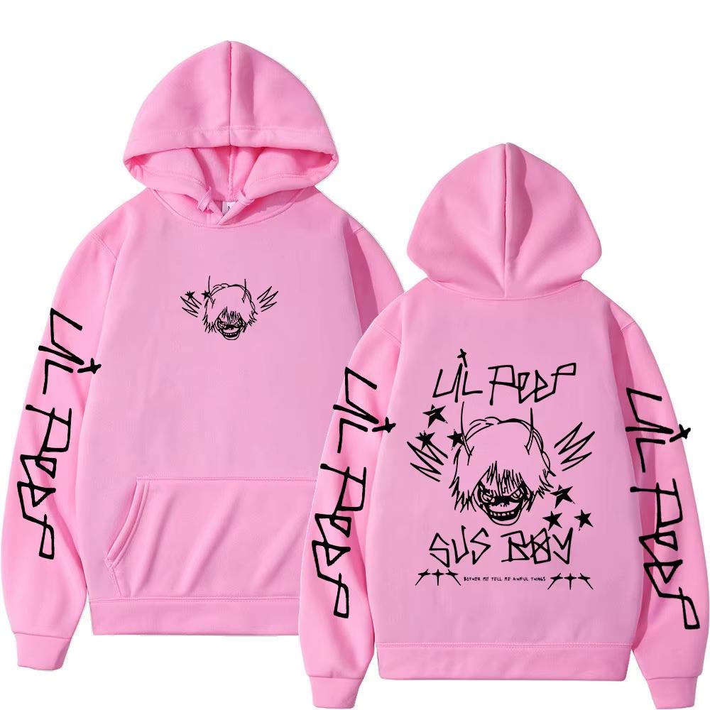 Rapper Lil Peep SUS BOY Hoodies Men Women Clothing Vintage Hip Hop Oversized Sweatshirt Casual Soft Cotton Sweatshirt Loose Cozy and Versatile