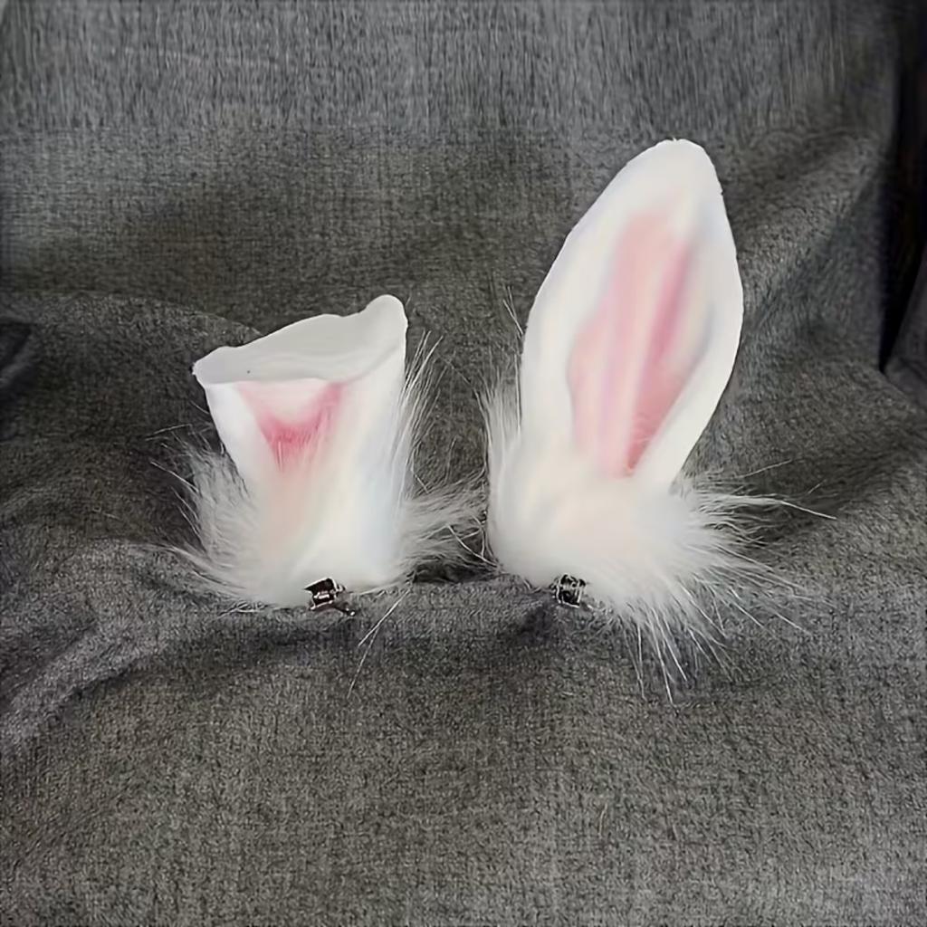 2pcs Rabbit Ear Hair Clip,Perfect for Costume,Sweet Colors and Water Drop Design,Suitable for All Season,Festive Hair Accessory
