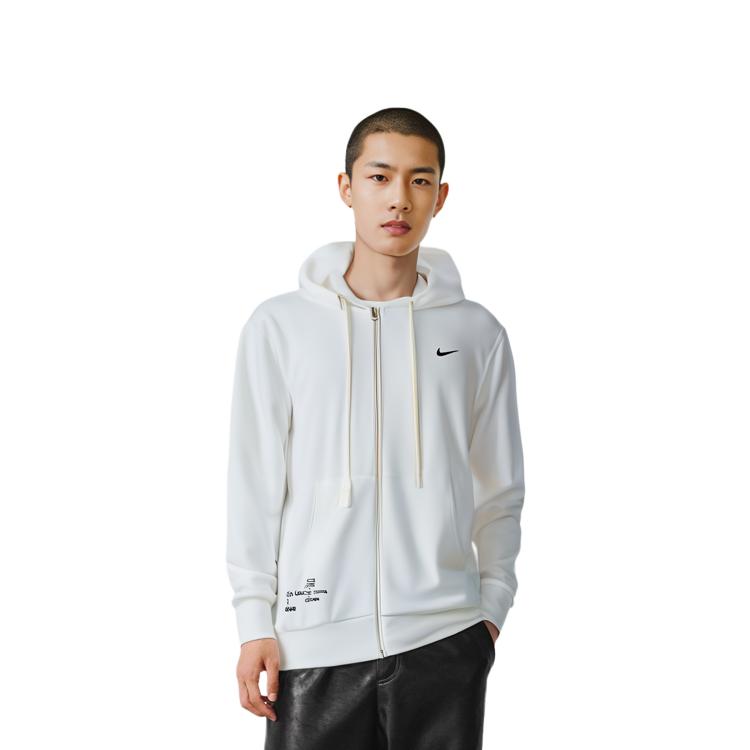 Nike Sweatshirts Men's White Hooded Moderate Cardigan DO9155-100