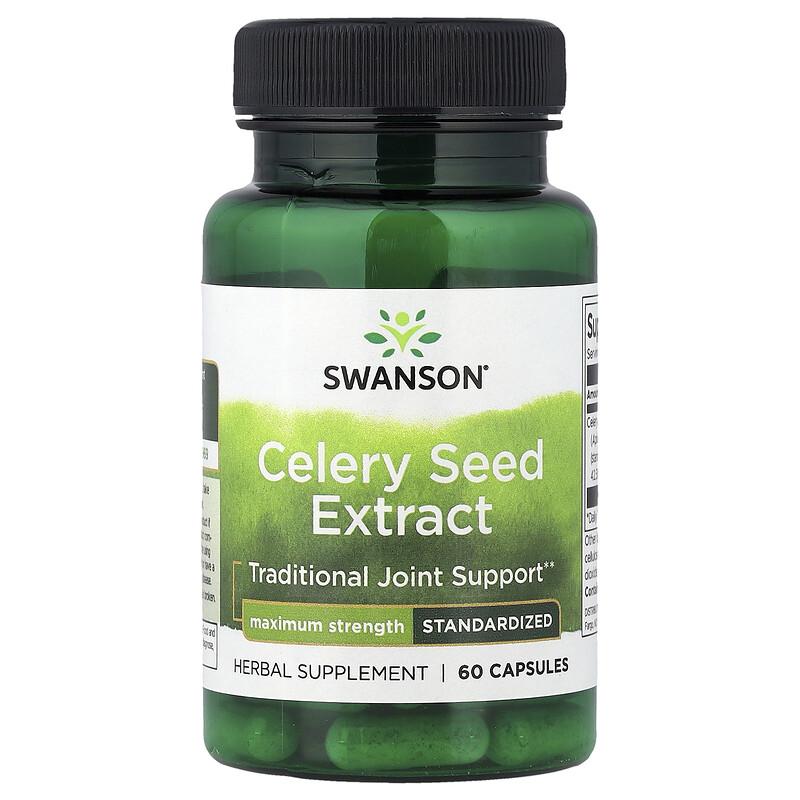 Celery Seed Extract, Standardized, 60 Capsules (150 mg per Capsule)