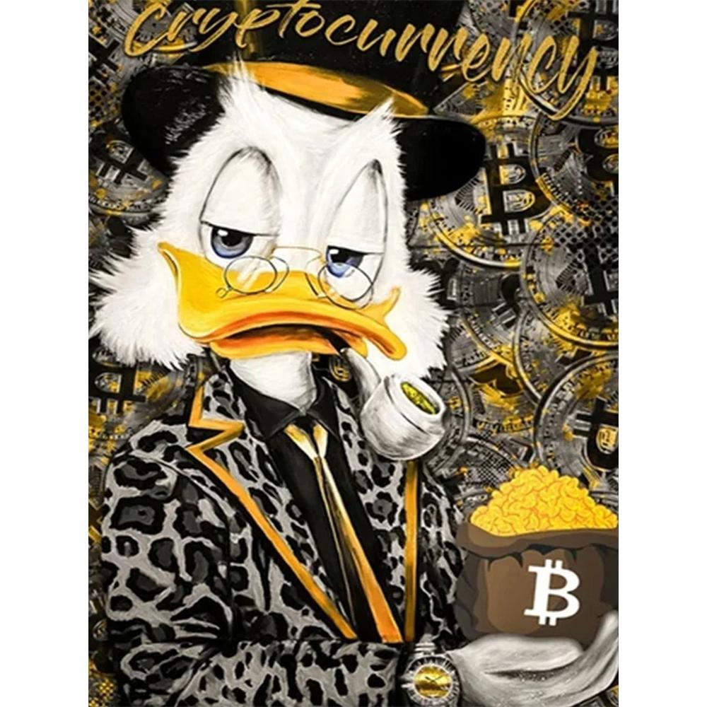 

Disney Diamond Painting of Duck McMuffin Cryptocurrency Themed Trendy Illustration Cartoon Diamond Painting Full Diamond CrossStitch DIYGift HomeDecor Round 20x30cm