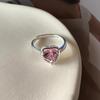 Rosa Herzring im koreanischen Stil: Einfacher, vielseitiger, exquisiter offener Fingerring für Damen