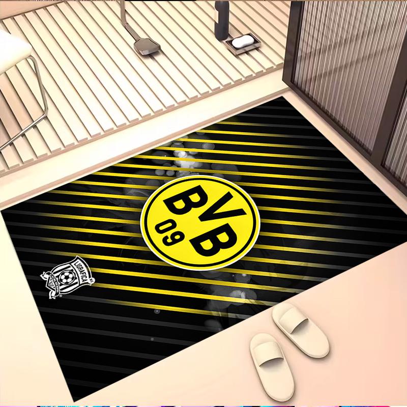 Borussia Dortmund Print Rug, Washable Floor Carpet, For Entryway Dorm Laundry Room Office Study, Home Decor Birthday Christmas Gift