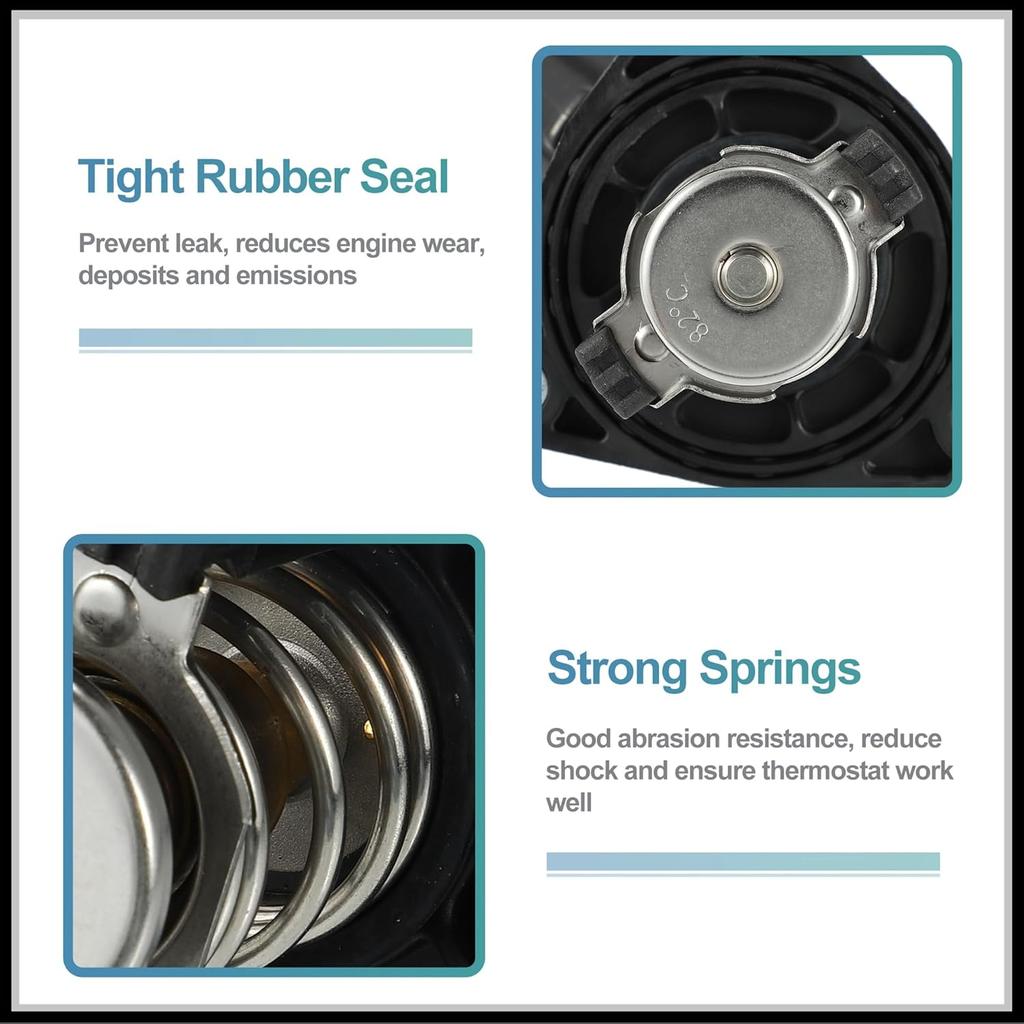 Engine Coolant Thermostat Housing Assembly Replacement for Lexus IS250 2006-2015, 1603131020 Metal Black 1Pc