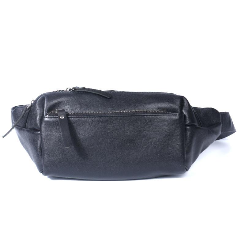 Head Layer Cowhide Men's Chest Bag, Men's Leather Diagonal Shoulder Bag, Casual Crossbody Bag, Shoulder Bag, Diagonal Cross Small Backpack Waist Bag