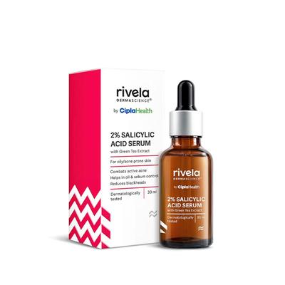Rivela Dermascience 2% Salicylic Acid Face Serum 30ml Pack of 1 For Acne Oil Control Blackheads
