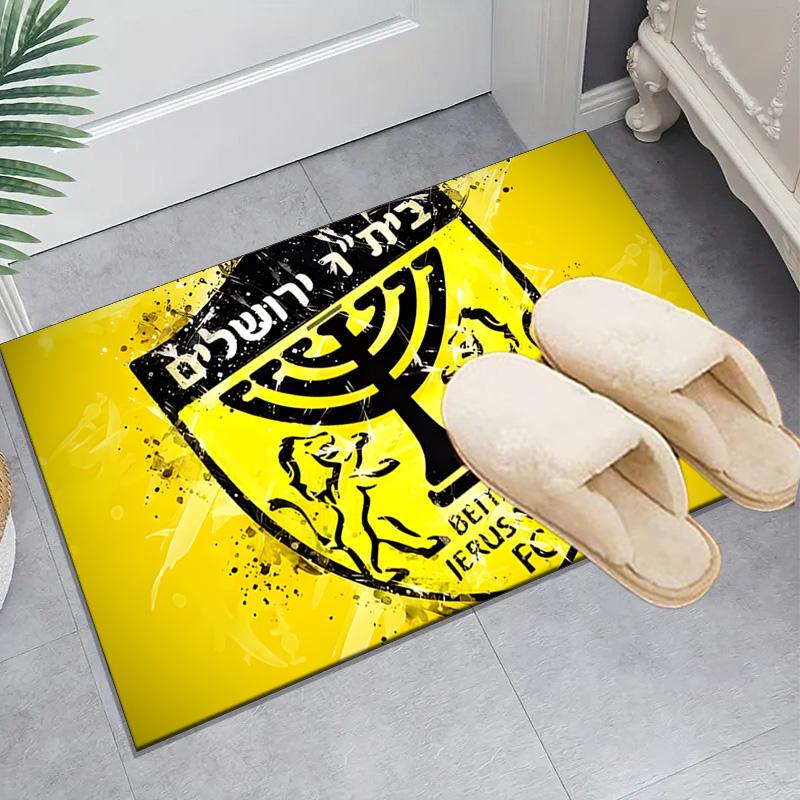 1PC Jerusalem Fc Logo Design Rug Game Carpet, Floor Mat for Bedroom Living Room Entryway Rug, Home Decor Idea Gift for Christmas Birthday