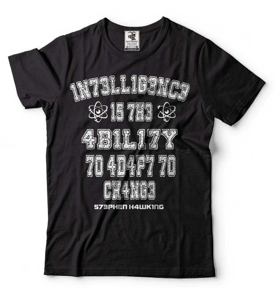 Intelligence Stephen Hawking Quote T-T-shirt Ability to Adapt To Change T-shirt S