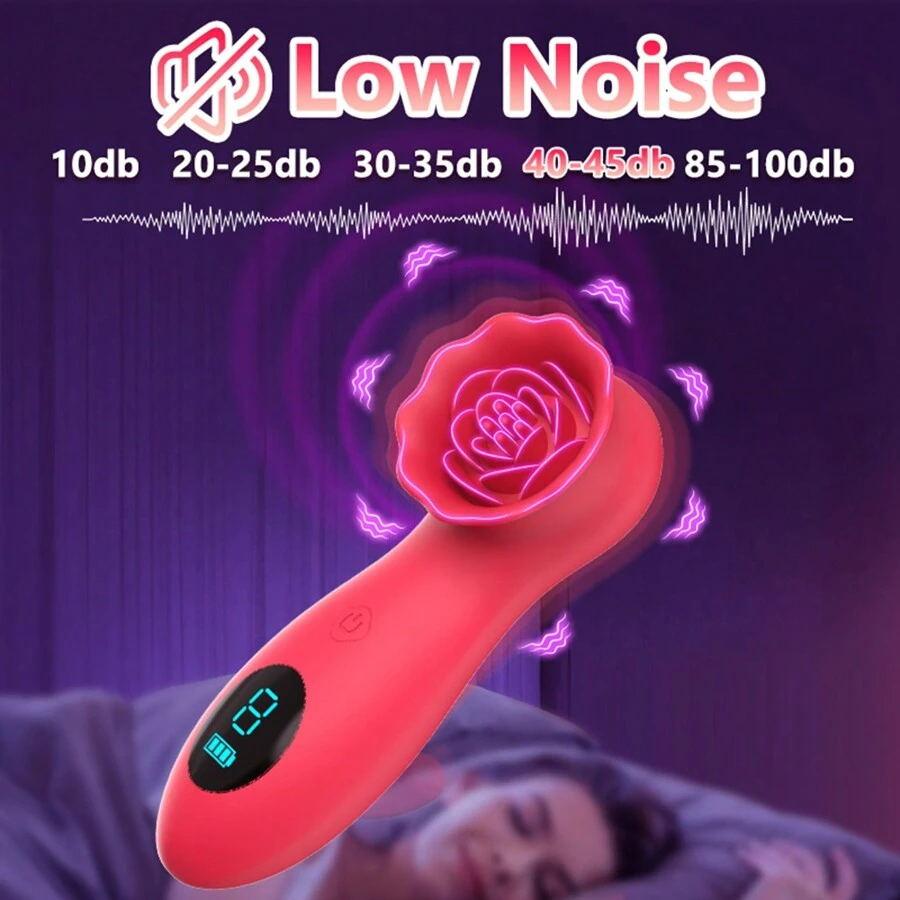LCD Display Rose Sex Toys, Vibrating Rose Adult Female Couple Sex Toys, Female Clitoral Nipple Vibrator, Clitoral Stimulator Female