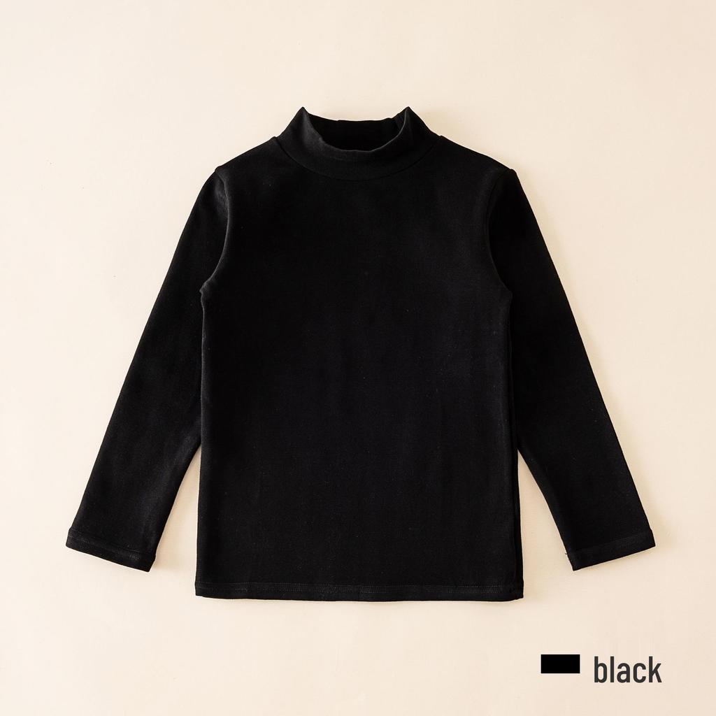 2024 Kids' Warm Long-Sleeve Mid-Collar Cotton T-Shirt for Autumn & Winter