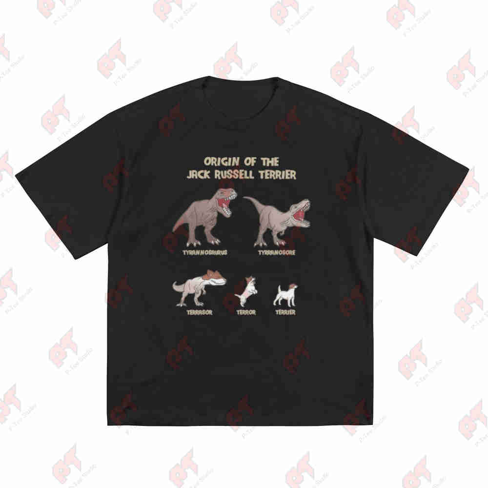 Origin Of The Jack Russell Terrier Evolution History Short Sleeve Tee 100% Cotton T-Shirt