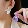 Zircon resin irregular flower earrings simple fashion stud earrings light luxury high sense fresh earrings