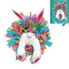 Electric Easter Bunny Wreaths for Front Door Handmade Easter Rabbit Mesh Bow Garland Plush Bunny Butt Door Ornament for Outside Wall Party Supplies