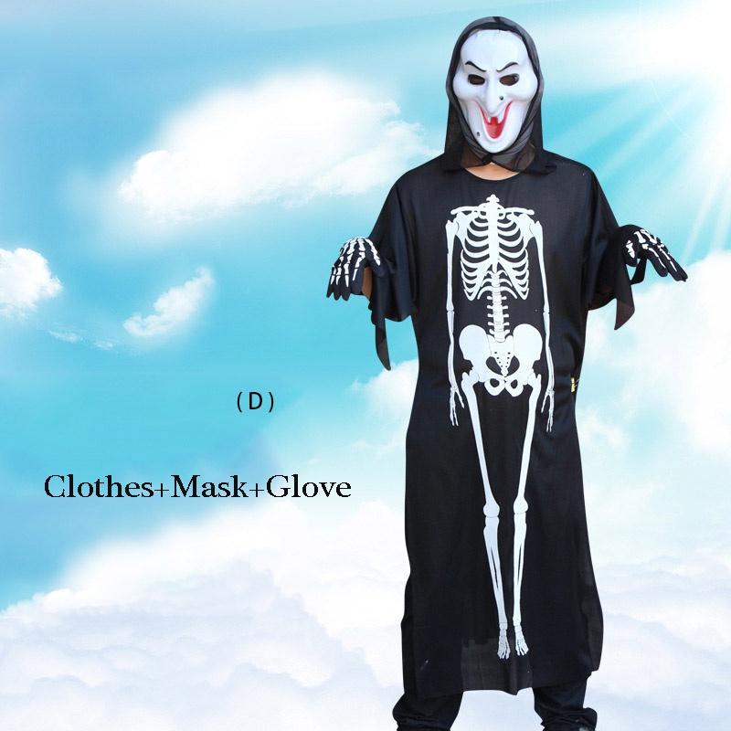 Premium Quality Halloween Costume Masquerade With Human Skeleton Ghost And Devil Mask