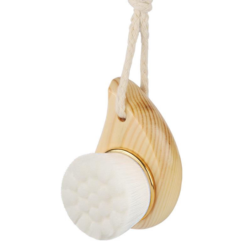 Manual Wooden Face Cleansing Brush with Soft Bristles for Makeup Removal and Deep Cleaning