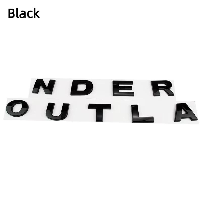 Car 3D ABS Letters Logo Decals Sticker For OUTLANDER 2023 2024 Car Front Head Hood Alphabet Emblem Badge Stickers