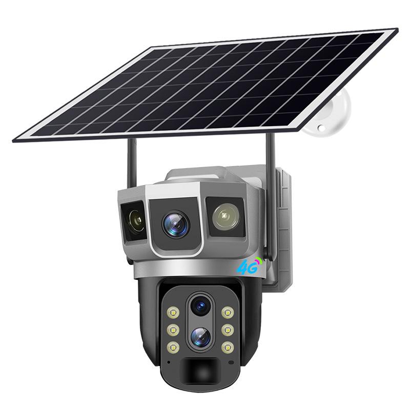 360° Solar Wireless Camera with 10x Zoom & Three-Screen Monitoring for Day/Night Full-Color Outdoor Use