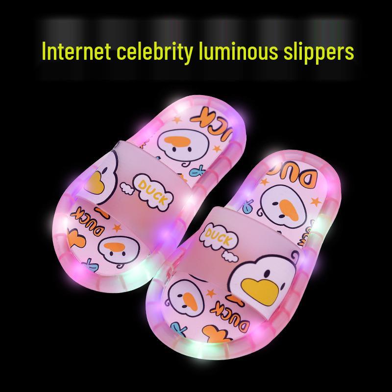Pangpanglong Kids' Luminous Slippers - Cute, Anti-Slip for Indoor/Outdoor Use