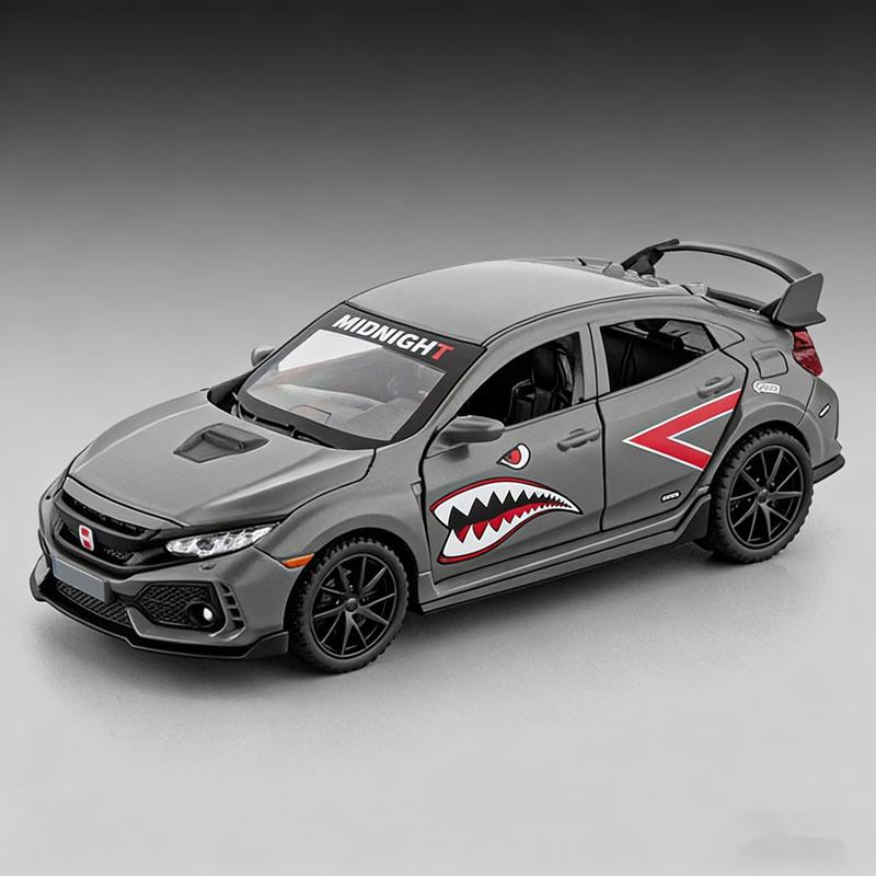 1:32 HONDA CIVIC TYPE-R Alloy Car Model Diecasts & Toy Vehicles Metal Sports Car Model Sound and Light Collection Childrens Gift
