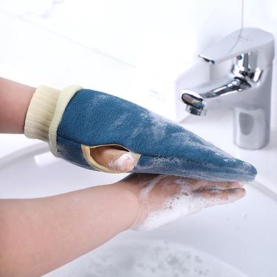 Dusch Spa Exfoliator Dubbelsidiga Badhandskar Kroppsrengöring Skrubbhandske Gnugga Tvättlapp Kroppsskrubb Gnuggningshandduk Handskar