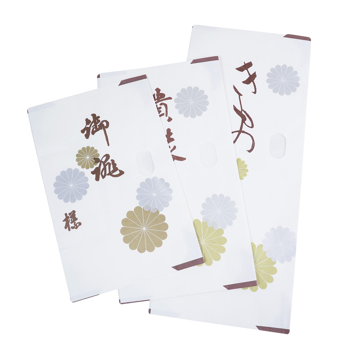 

[Amemari] Tatoushi Paper Set of 5, Large Size for Kimono [Includes Inner Paper], Gold Chrysanthemum Pattern, Made in Japan, with Window, Washi Paper,