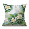 Poppy Flower Oil Painting Sunflower Rose Cotton Linen Sofa Throw Pillow Case Home Decorative Chair Seat Car Cushion Cover Case