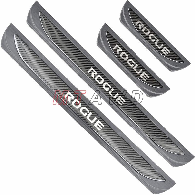 For Nissan Rogue 2014- 2024 2025 Accessory Stainless Car Door Sill Kick Scuff Plate Entry Guard Protector Cover Trim Styling