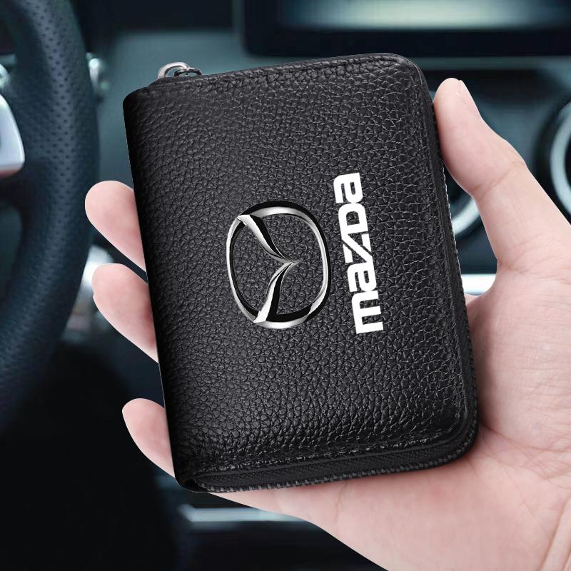 Kožená peněženka na řidičský průkaz, ID kartu, bankovní kartu do auta Styling pro Mazda 3 6 CX5 2 CX3 CX9 MX5 RX8 Demio MS CX5 2 Axela Demio Atenza MS GJI BK MP