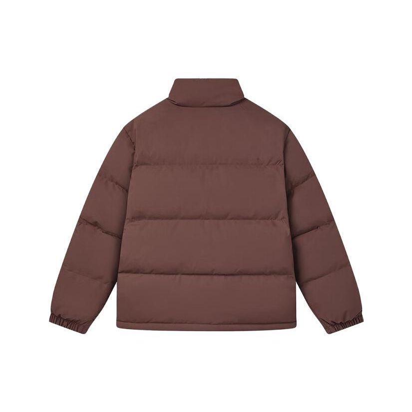 Fila Letter Logo Print Lined Loose Thick Warm Jacket Down Coat Unisex Outerwear Pig-Liver F51U349901F-DK