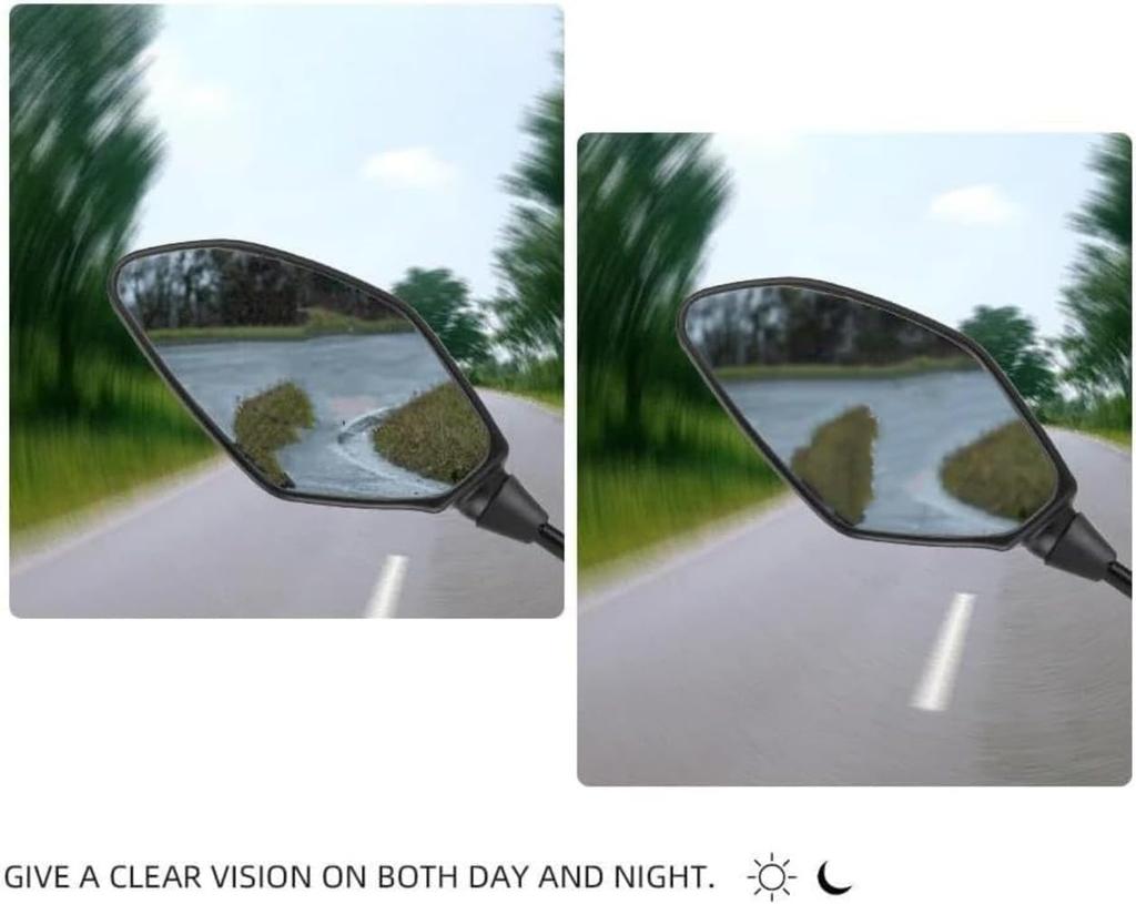 Vlwm Motorcycle Mirror Set Yamaha MT-07 MT-09 Accessories Rearview Mirror Side Mirror (Black (Normal White Box))