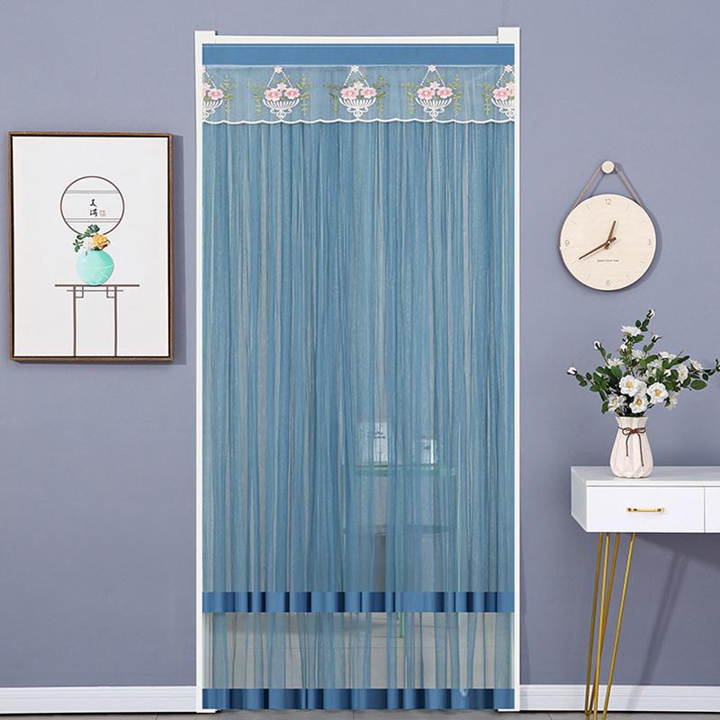 1PC Lace Door Net Screen Hanging Side Fly Door Curtain Mosquito Proof Polyester Household