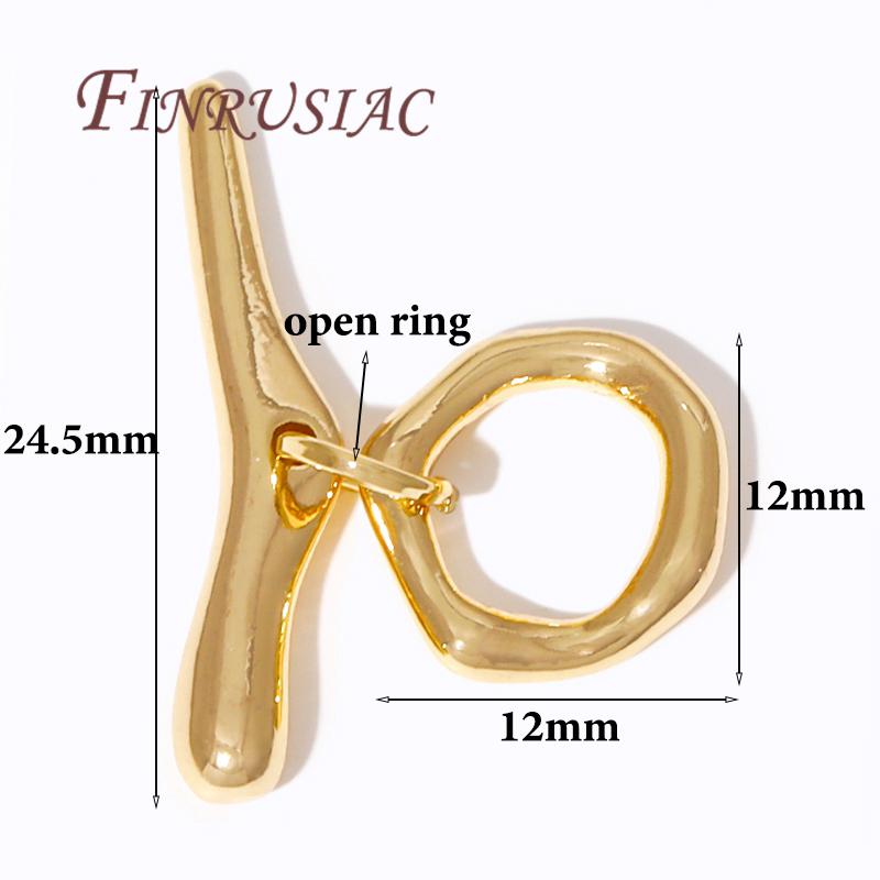 2/4Pcs 18K Gold Plated Toggle Clasps For Jewelry Making Supplies,Brass OT Clasp Connector For Bracelets Findings DIY