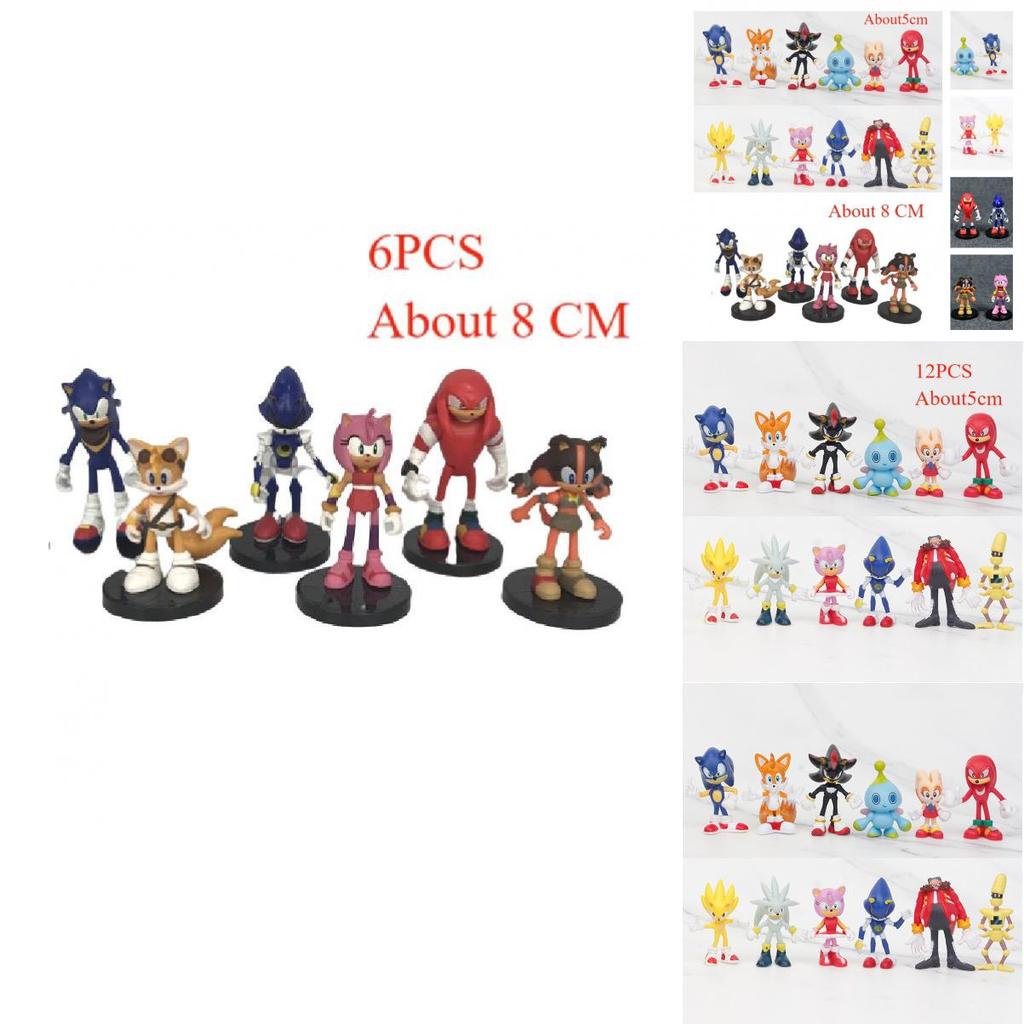 Sonic The Hedgehog Toy Doll Model Doll Decorates A Birthday Gift Set Of 6/12pcs Pvc Figures