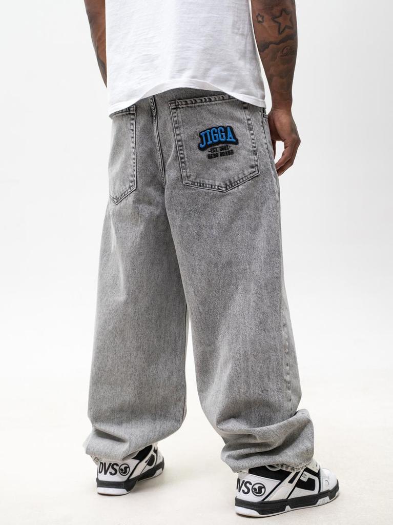 Jigga Wear New Outline XL Men's Gray Super Baggy Jeans