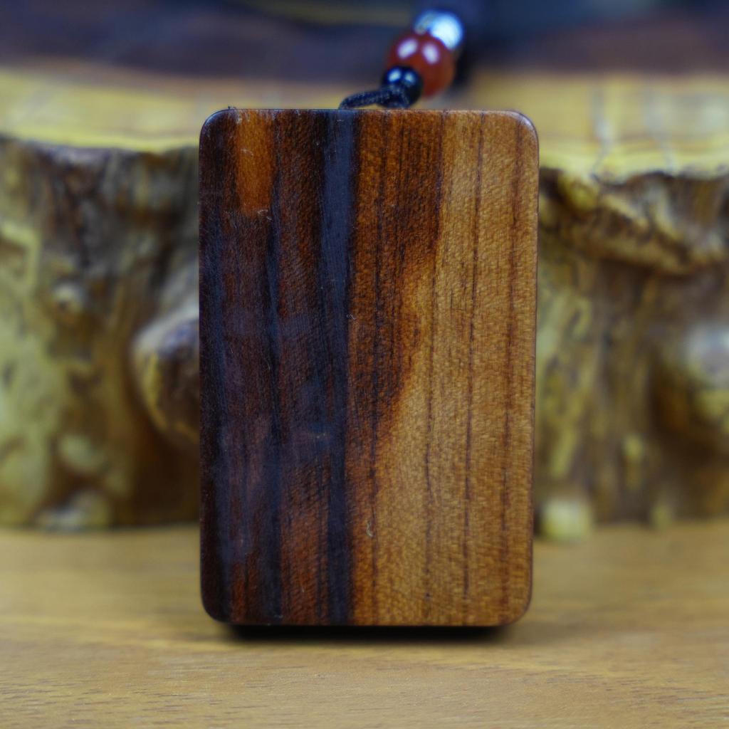 Hand-Carved Natural Peach Wood Lightning-Struck Pendant for Men and Women