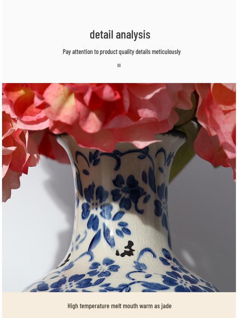 Chinese Blue and White Porcelain Ceramic Vase for Home Decor