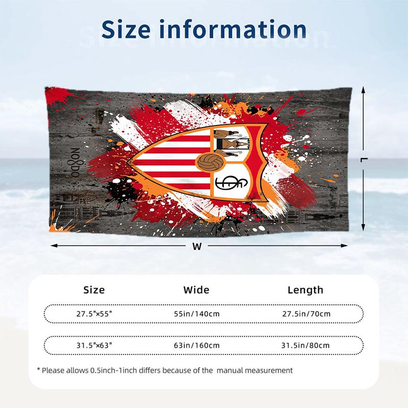 Sevilla FC print Quick Dry Beach Towel Microfiber Absorbent Portable Travel Swimming Towel
