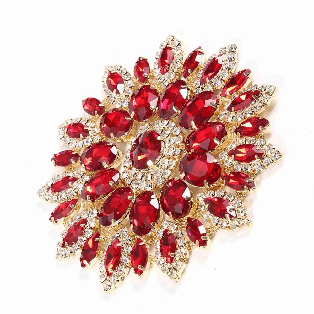 2pcs Glitter Crystal Crystal Patches Crystal Glass Diamond Embellishments Clothing Trim красный