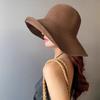 Solid Color Wide Brim Straw Hat Breathable UV Protection Cap Comfortable To Wear Beach Hat  Summer