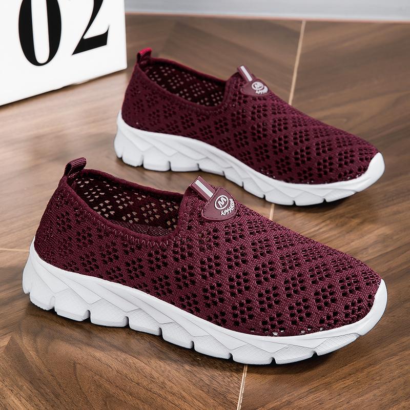 Summer Outdoor Casual Shoes Women's Mesh Breathable Flat Light Sneaker Female Loafers Casual Hollow Out Outdoor Flats Zapatos