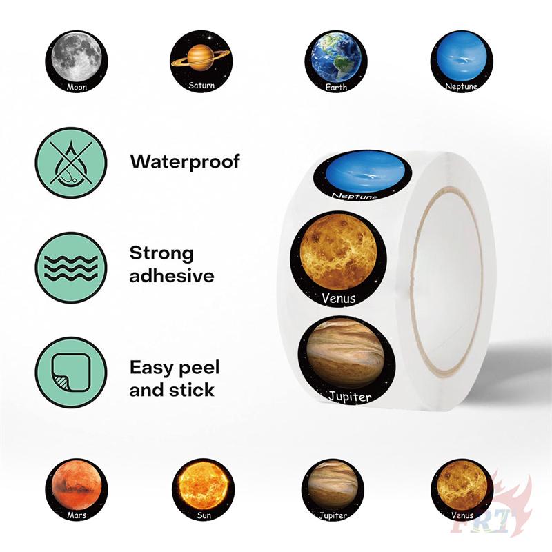 500Pcs/Roll Planets in The Universe Kids Rewards Stickers - DIY Scrapbooks Album Decor Sealing Label Decals