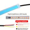 2pcs Automotive LED Decorative Light Strip Start Scan Atmosphere Light Car Grille Mesh Flow Light with Dual Color Environment Light