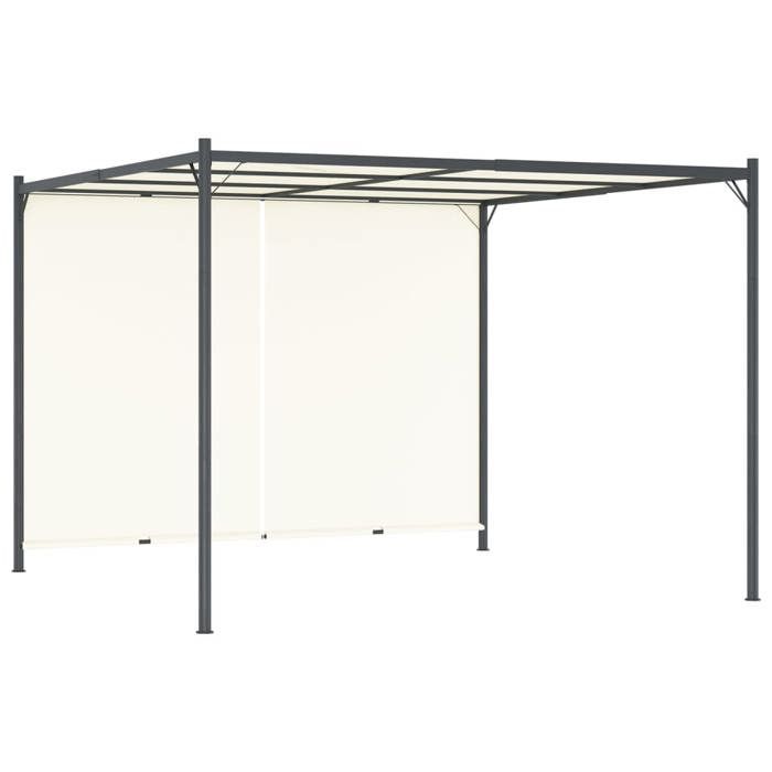 VidaXL Pergola with Adjustable Roof Cream White 3x3 M Steel