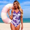 New European & American Style One-Piece Swimsuit — Women's Beach & Sporty Printed Swimwear 0791 CLE