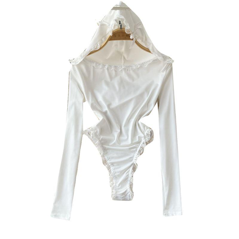 INS Fashion Style T-Shirt Lace Lace Slim Fit Bodysuit