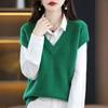 Pull Femme Gilet Tricoté Pull Uni Style Coréen Vêtement Pull Gilet Décontracté Hauts